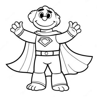 Page A Colorier De Grover En Costume De Super Heros 44873-37301