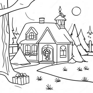 Page A Colorier De Scene De Noel A La Campagne 44882-37300