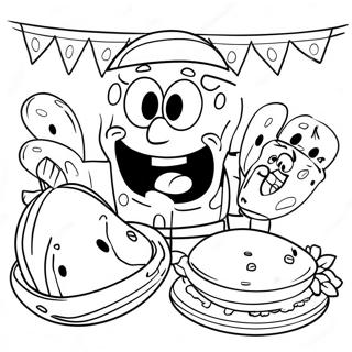 Spongebob Thanksgiving Pages À Colorier