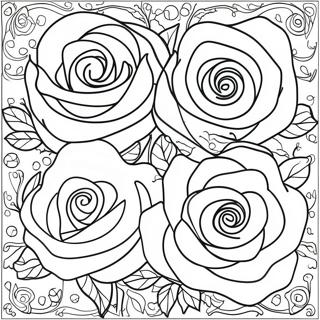 Page A Colorier De Contours De Roses 44952-37355