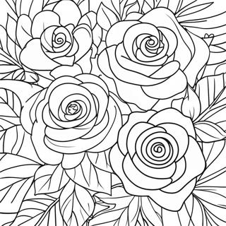 Page A Colorier De Contours De Roses 44952-37356