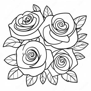 Page A Colorier De Bouquet De Belles Roses 44953-37364