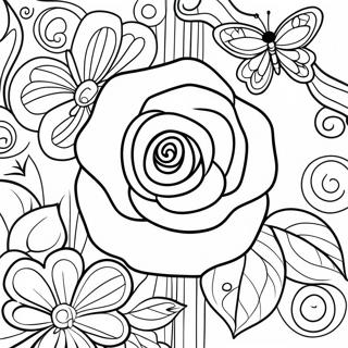 Page A Colorier De Rose Et Papillon 44982-37378