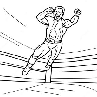 Page A Colorier De Wwe Wrestler Sautant Sur Un Adversaire 45093-37474