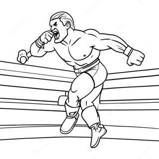 Page A Colorier De Wwe Wrestler Sautant Sur Un Adversaire 45093-37475