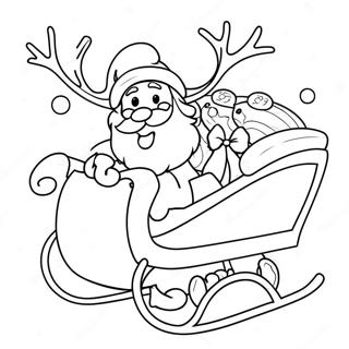 Page A Colorier Du Traineau Festif Du Pere Noel Avec Des Rennes Joyeux 45124-37491