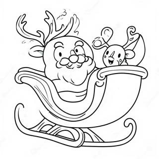 Page A Colorier Du Traineau Festif Du Pere Noel Avec Des Rennes Joyeux 45124-37492