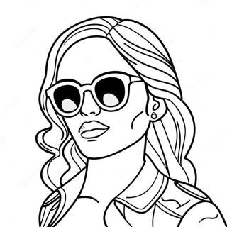 Page A Colorier Baddie Cool Avec Des Lunettes De Soleil 4512-3630