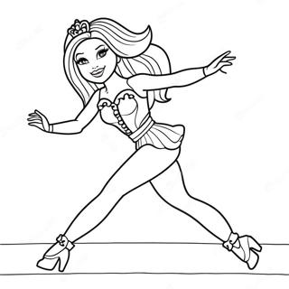 Page A Colorier De Barbie Realisant Un Ecart 45144-37511