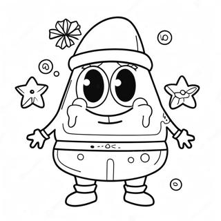 Page A Colorier Spongebob Festif Avec Un Chapeau De Noel 45254-37595