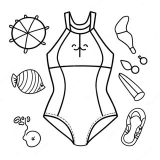 Page A Colorier Maillot De Bain Dete Mignon 45304-37634