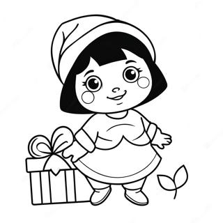 Page A Colorier Dora Avec Un Chapeau De Pere Noel Festif 45344-37668