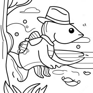 Parti À La Pêche Pages À Colorier