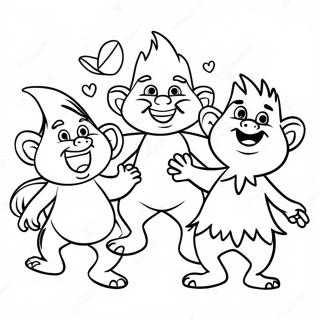 Page A Colorier Des Trolls Heureux Dansant 45574-37849