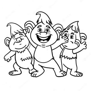 Page A Colorier Des Trolls Heureux Dansant 45574-37850