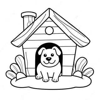 Page A Colorier Maison De Chien Confortable 45614-37884