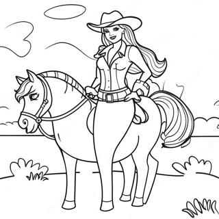 Page A Colorier Cowgirl Barbie 45633-37894