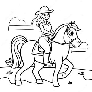 Page A Colorier Cowgirl Barbie Aventureuse A Cheval 45634-37899