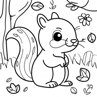 Page A Colorier Ecureuil Mignon De Maternelle En Automne 45674-37929