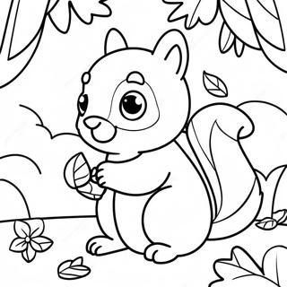 Page A Colorier Ecureuil Mignon De Maternelle En Automne 45674-37930