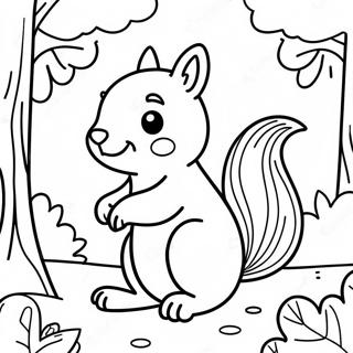 Page A Colorier Ecureuil Mignon De Maternelle En Automne 45674-37931