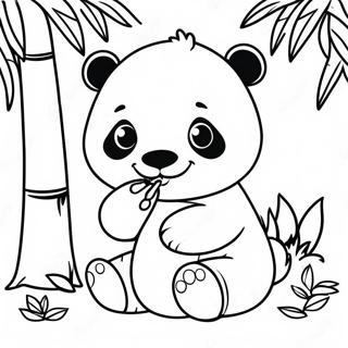 Page A Colorier De Bebe Panda Mignon Mangeant Du Bambou 45814-38041