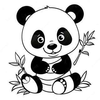 Page A Colorier De Bebe Panda Mignon Mangeant Du Bambou 45814-38042