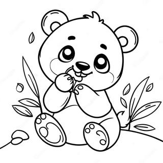 Page A Colorier De Bebe Panda Mignon Mangeant Du Bambou 45814-38043