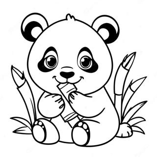 Page A Colorier De Bebe Panda Mignon Mangeant Du Bambou 45814-38172