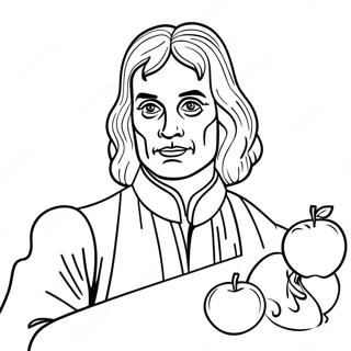 Page A Colorier Disaac Newton Avec Une Pomme 45864-38223