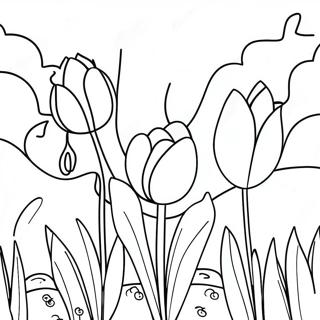 Page A Colorier Jardin De Tulipes Vives 45944-38274