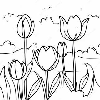 Page A Colorier Jardin De Tulipes Vives 45944-38275