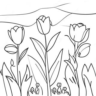 Page A Colorier Jardin De Tulipes Vives 45944-38276