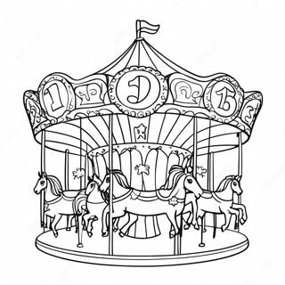 Page A Colorier De Carousel Colore De Foire De Comte 46124-38421