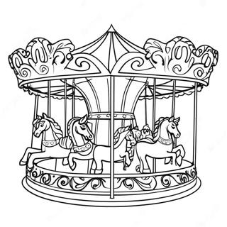 Page A Colorier De Carousel Colore De Foire De Comte 46124-38423