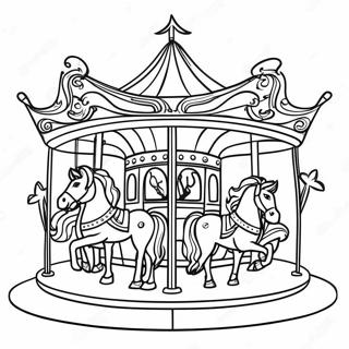 Page A Colorier De Carousel Colore De Foire De Comte 46124-38424