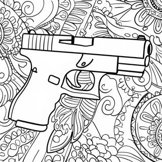 Page A Colorier De Pistolet Glock Realiste 46154-38447