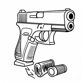 Page A Colorier De Pistolet Glock Realiste 46154-38448