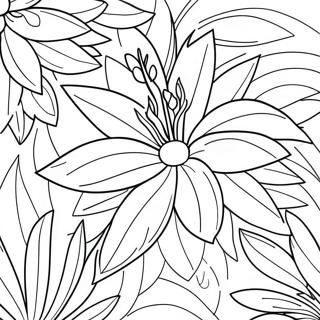 Fleur Tropicale Fleur Réaliste Pages À Colorier