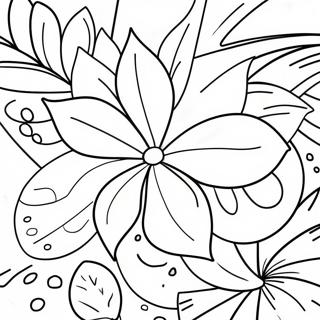 Page A Colorier Realiste De Fleur Tropicale 46283-38547