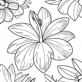 Page A Colorier Realiste De Fleur Tropicale 46283-38548