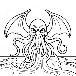 Page A Colorier De Cthulhu Emergeant De Locean 46304-38565