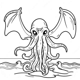 Page A Colorier De Cthulhu Emergeant De Locean 46304-38566