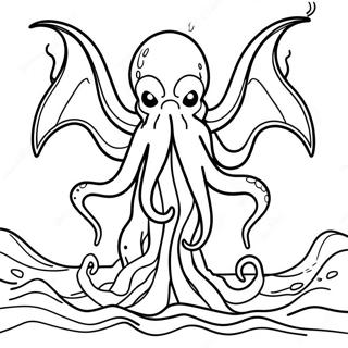 Page A Colorier De Cthulhu Emergeant De Locean 46304-38567