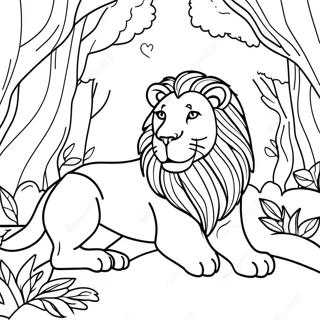 Lion Majestueux Dans La Jungle A Colorier 46374-38628