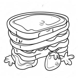 Page A Colorier De Sandwich Au Beurre De Cacahuete Et A La Confiture 46393-38635