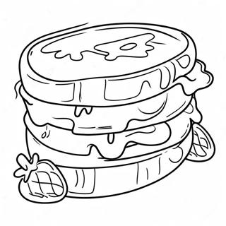 Page A Colorier De Sandwich Au Beurre De Cacahuete Et A La Confiture 46393-38636