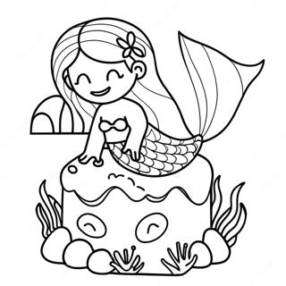 Gâteau Sirène Pages À Colorier