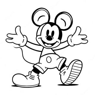 Page A Colorier Mickey Mouse Dansant En Shorts Colores 46584-38797