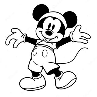 Page A Colorier Mickey Mouse Dansant En Shorts Colores 46584-38799